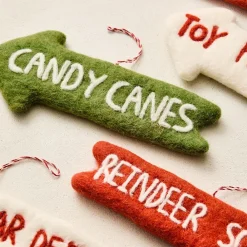 West Elm Santa's Village Sign Ornaments (Set of 6)