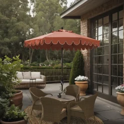 West Elm Scallop Edge Outdoor Umbrella (7.5')