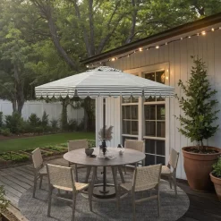 West Elm Scallop Edge Outdoor Umbrella (9')