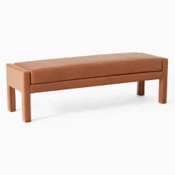 West Elm Scarlett Leather Bench