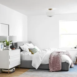 West Elm Sculptural Geo Flush Mount - Milk