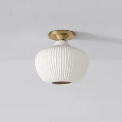West Elm Sculptural Ribbed Flush Mount
