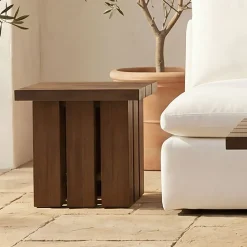 West Elm Sesimbra Outdoor Teak Wood Side Table (20")