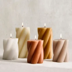 West Elm Signature Wax Twist Pillar Candles