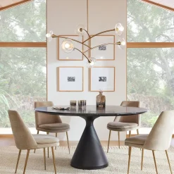 West Elm Silhouette Pedestal Marble Round Dining Table (48")