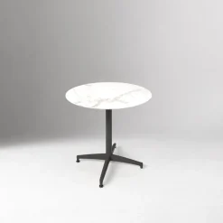 West Elm Simii Trellex Round X-Base Marble Table