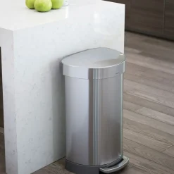 West Elm simplehuman Semi-Round Liner Rim Trash Can