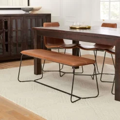 West Elm Slope Leather Dining Bench (52")