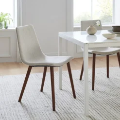 West Elm Slope Upholste Dining Chair - Wood Legs