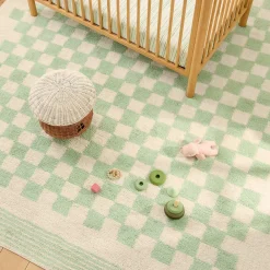 Kids West Elm Soft Checkered Washable Shag Rug