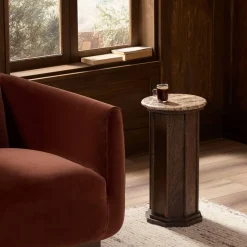 West Elm Solara Marble Drink Table (11")