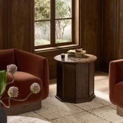 West Elm Solara Marble End Table (23")