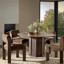 West Elm Solara Round Marble Dining Table (55")