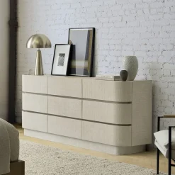 West Elm Solstice Painted Raffia 9-Drawer Dresser (76")