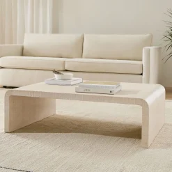 West Elm Solstice Painted Raffia Low Coffee Table (–)