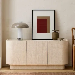 West Elm Solstice Painted Raffia Media Console (–)