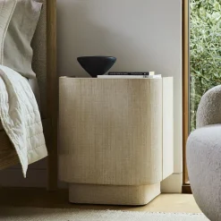 West Elm Solstice Painted Raffia Nightstand (20")