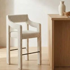 West Elm Solwyn Upholstered Counter Stool