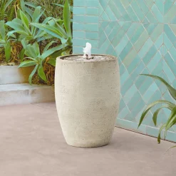 West Elm Soma Medallion Cast Stone Fountain