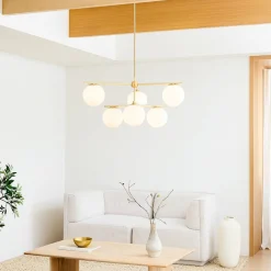 West Elm Sphere & Stem 6-Light Chandelier (36")