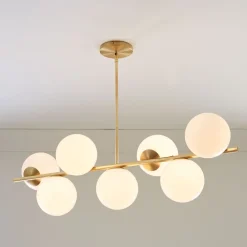 West Elm Sphere & Stem 7-Light Semi-Flush Mount - Milk