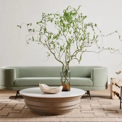 West Elm Square Travertine Side Table (12")