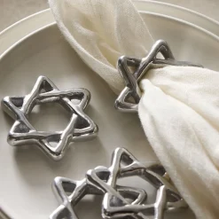 West Elm Star of David Napkin Ring Sets