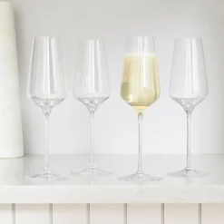 West Elm Starlight Lead-Free Crystal Champagne Glass Sets