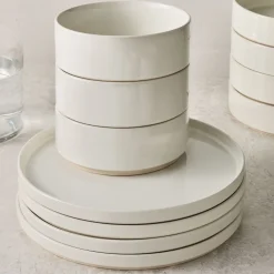 West Elm Straight-Sided Stoneware Dinnerware (Set of 16)