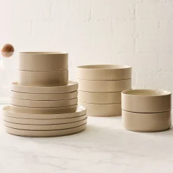 West Elm Straight-Sided Stoneware Dinnerware (Set of 16)