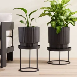 West Elm Streamline Metal Indoor/Outdoor Plant Stands