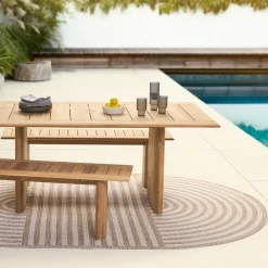 West Elm Striped Oblong Outdoor Performance Rug