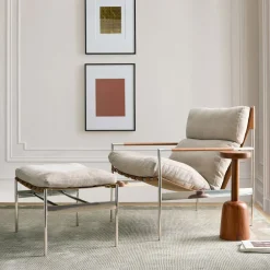 West Elm Stuart Sling Chair & Ottoman Set