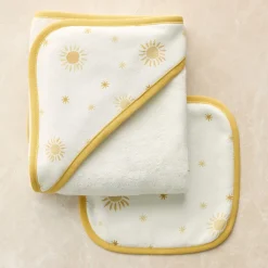 West Elm Sunshine Nursery Bath Wrap & Wash Cloth Set