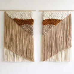 West Elm Sunwoven Mirrored Pair Wall Hangings