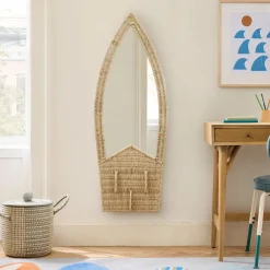 Kids West Elm Surfboard Rattan Wall Mirror (18"W x 48"H)