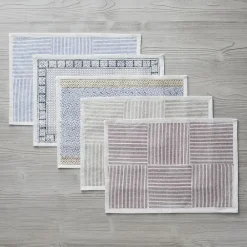 West Elm Sustainable Threads Artisan Block-Print Cotton Placemats (Set of 4)