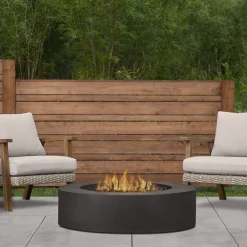 West Elm Sutton Concrete Low Round Fire Pit Table (43")