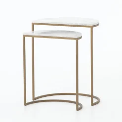 West Elm Sybil Marble Nesting Side Tables (18")
