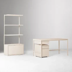 West Elm Tandem Desk (60"), File Cabinet (16") & Free Standing Shelf Set