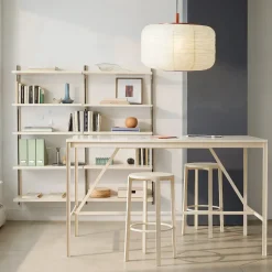West Elm Tandem Worktable (72") & Modular Double Wide Open Shelf Set
