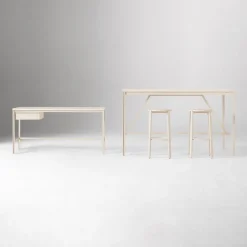 West Elm Tandem Worktable (72"), Desk (60") & Work Stool Set