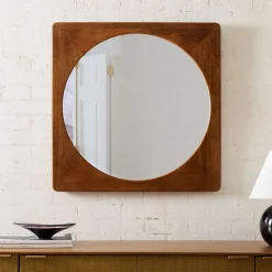 West Elm Tate Wood Square Wall Mirror