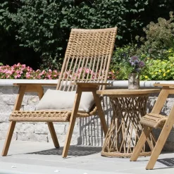 West Elm Teak & Wicker Outdoor Lounge Chair (Set of 2)