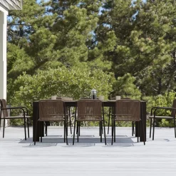 West Elm Telluride Aluminum Outdoor Extendable Table (60"–85") & Oceana Dining Chairs Set