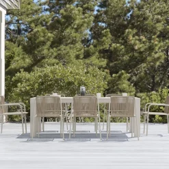 West Elm Telluride Aluminum Outdoor Extendable Table (60"–85") & Oceana Dining Chairs Set