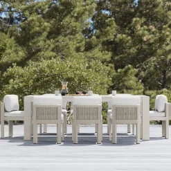 West Elm Telluride Aluminum Outdoor Extendable Table (60"–85") & Porto Aluminum Side Dining Chairs Set