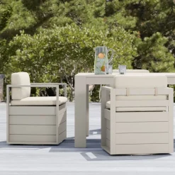 West Elm Telluride Aluminum Outdoor Swivel Dining Chair