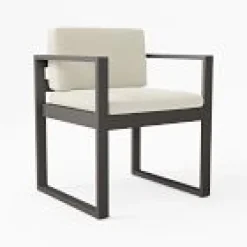 West Elm Telluride Aluminum Outdoor Arm Dining Chair Cushion Covers