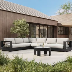 West Elm Telluride Aluminum Outdoor 4-Piece L-Shaped Sectional (148")